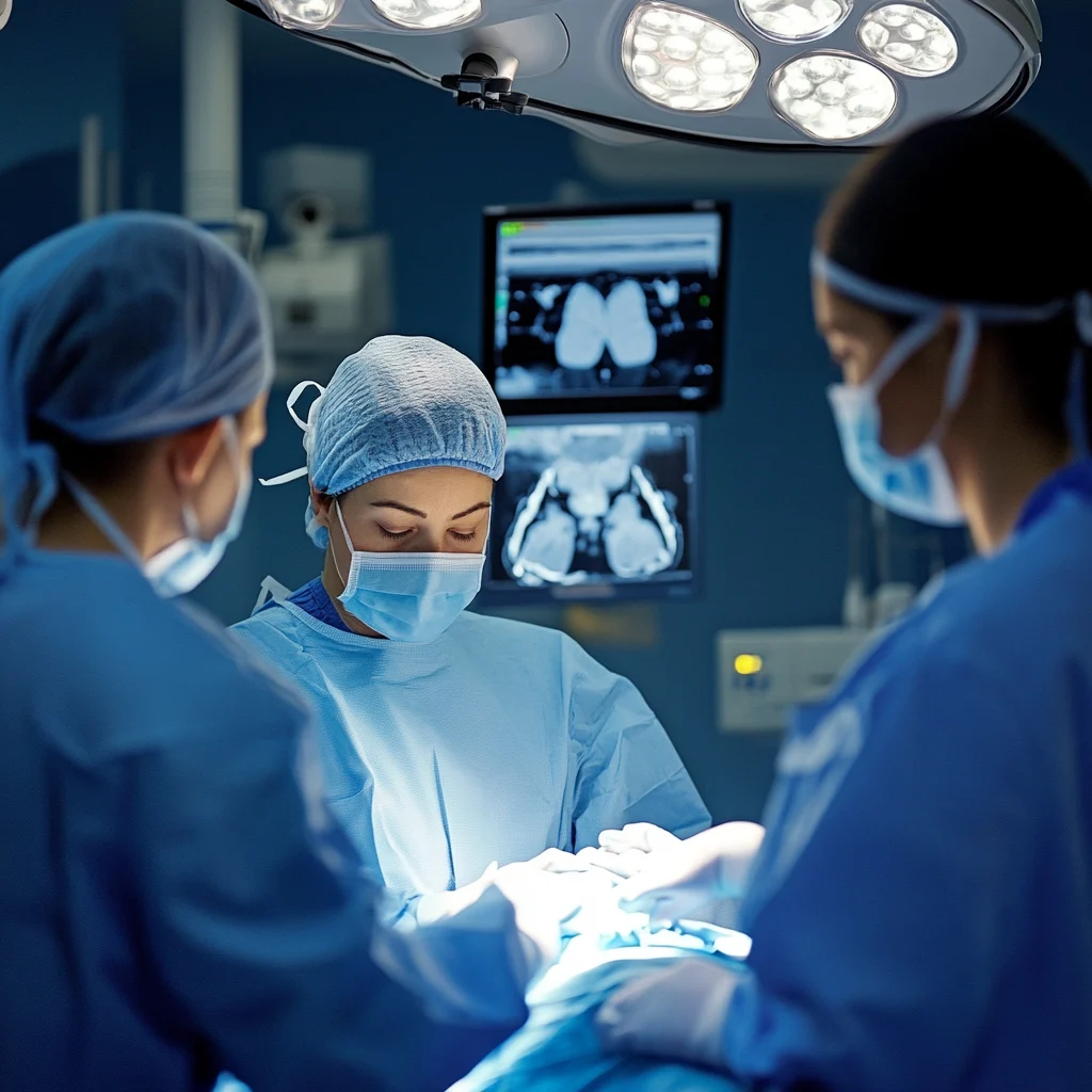 Surgical team in an operating room